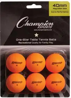 Champion Sports 1str6 1-star Table Tennis Balls Pack of 6 - Pk