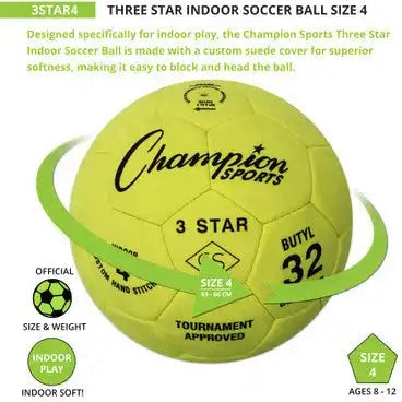 Champion Sports 3star 3 Star Indoor Soccer Ball - Ea