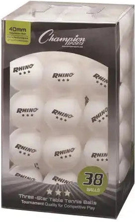 Champion Sports 3str 3-star Tournament Table Tennis Balls - 38 Pk