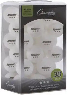 Champion Sports 3str 3-star Tournament Table Tennis Balls - 38 Pk