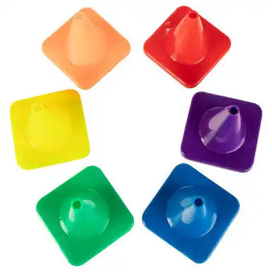 Champion Sports 4’’h Cone High-visibility Flexible Vinyl Cone - Set - of 6 Colors