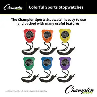 Champion Sports 910 Stopwatch - Set - of 6 Colors