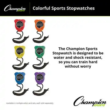 Champion Sports 910 Stopwatch - Set - of 6 Colors