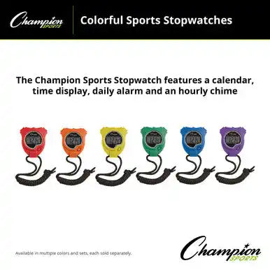 Champion Sports 910 Stopwatch - Set - of 6 Colors