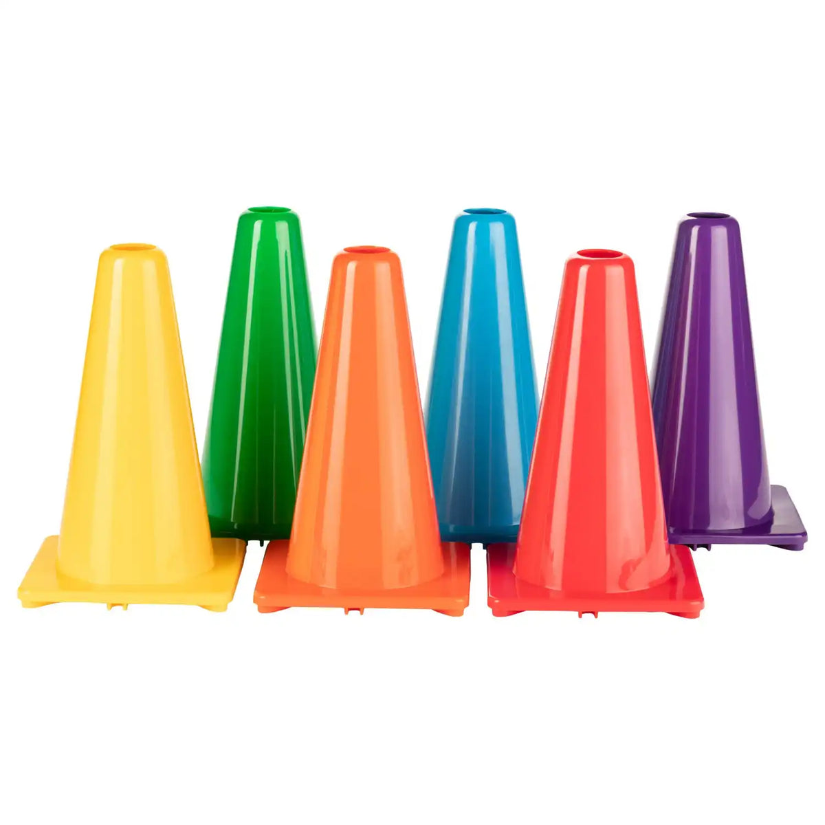 Champion Sports 9’’h Cone High-visibility Flexible Vinyl Cone - Set - of 6 Colors