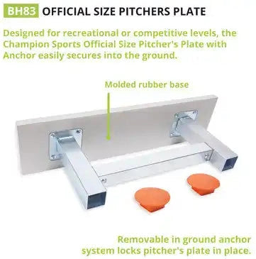 Champion Sports Anchor Style Anchor Style Pitcher’s Plate - Ea