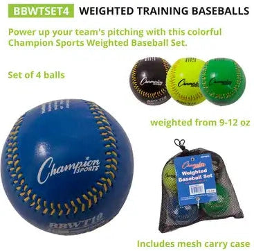 Champion Sports Bbwt Weighted Training Baseball - Set