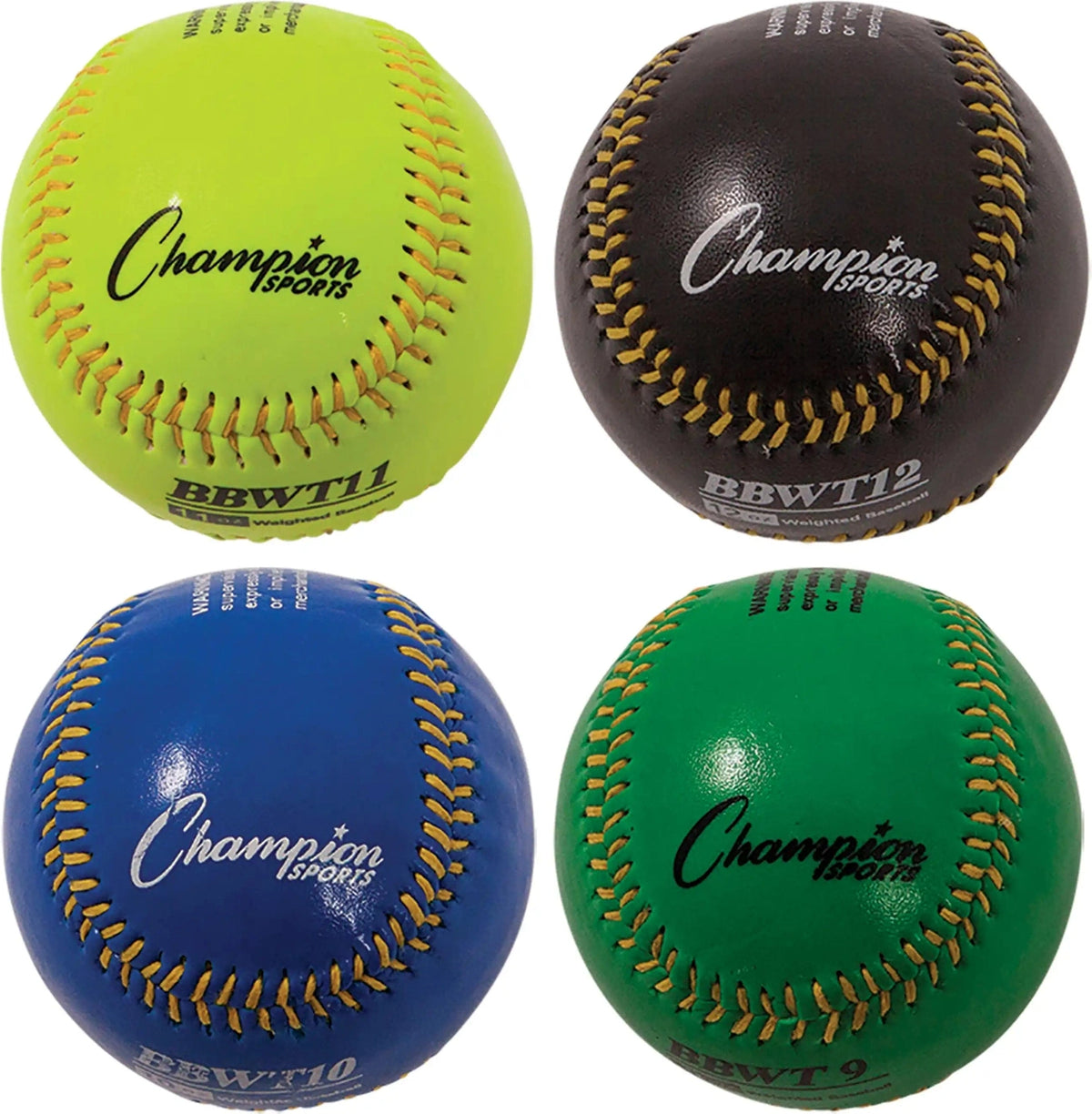 Champion Sports Bbwt Weighted Training Baseball - Set - of 4