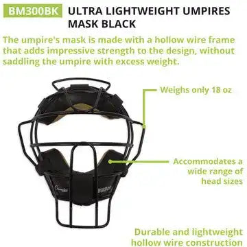Champion Sports Bm300 Ultra Lightweight Umpire Face Mask with Everclean - Ea
