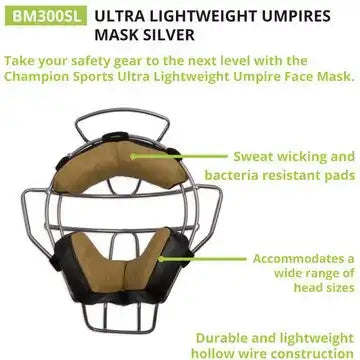 Champion Sports Bm300 Ultra Lightweight Umpire Face Mask with Everclean - Ea