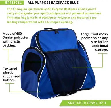 Champion Sports Bp1810 All Purpose Backpack - Ea