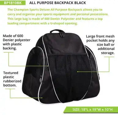Champion Sports Bp1810 All Purpose Backpack - Ea