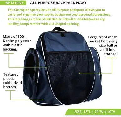 Champion Sports Bp1810 All Purpose Backpack - Ea