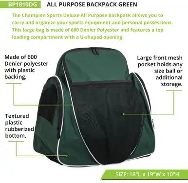 Champion Sports Bp1810 All Purpose Backpack - Ea