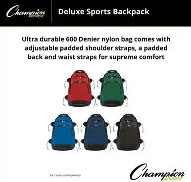 Champion Sports Bp802 Deluxe Backpack - Ea