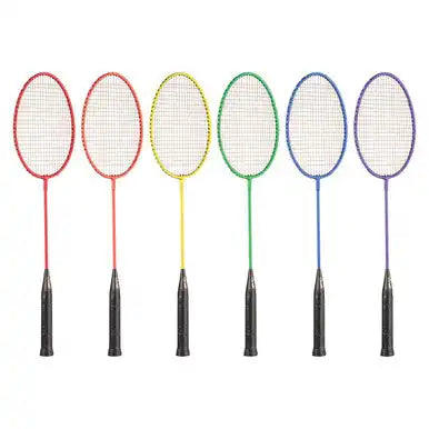 Champion Sports Br20 Tempered Steel Badminton Racket - Set - of 6 Colors