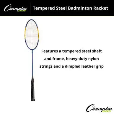 Champion Sports Br20 Tempered Steel Badminton Racket - Set - of 6 Colors
