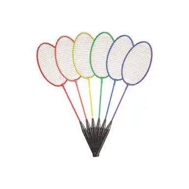 Champion Sports Br20 Tempered Steel Badminton Racket - Set - of 6 Colors