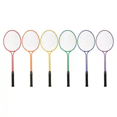 Champion Sports Br31 Twin Tempered Steel Shaft and Frame Badminton Racket - Set - of 6 Colors