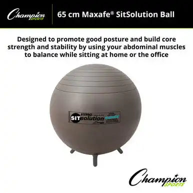 Champion Sports Brtwl Maxafe Sitsolution Ball with Stability Legs - Ea - 53 Cm