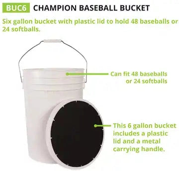 Champion Sports Buc6 6 Gallon Ball Bucket - Ea