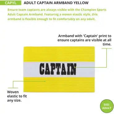 Champion Sports Cap Captain Arm Band Adult - Ea