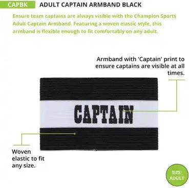 Champion Sports Cap Captain Arm Band Adult - Ea
