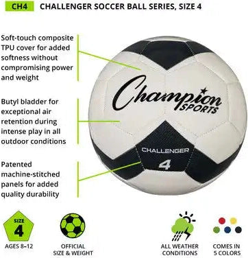 Champion Sports Ch4 Challenger Soccer Ball Size 4 - Ea