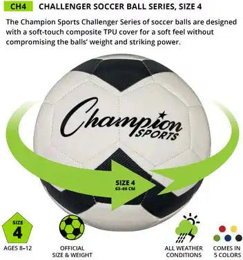 Champion Sports Ch4 Challenger Soccer Ball Size 4 - Ea
