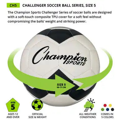 Champion Sports Ch5 Challenger Soccer Ball Size 5 - Ea