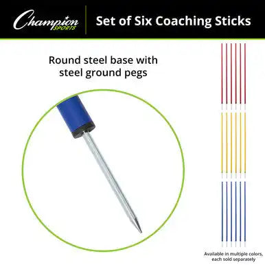 Champion Sports Cs6 Coaching Sticks Set of 6