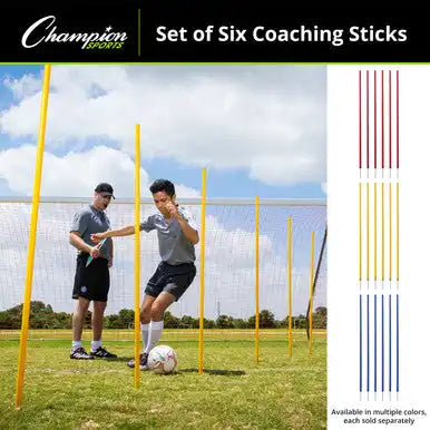 Champion Sports Cs6 Coaching Sticks Set of 6