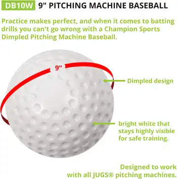 Champion Sports Db10 Dimpled Pitching Machine Baseballs - Doz