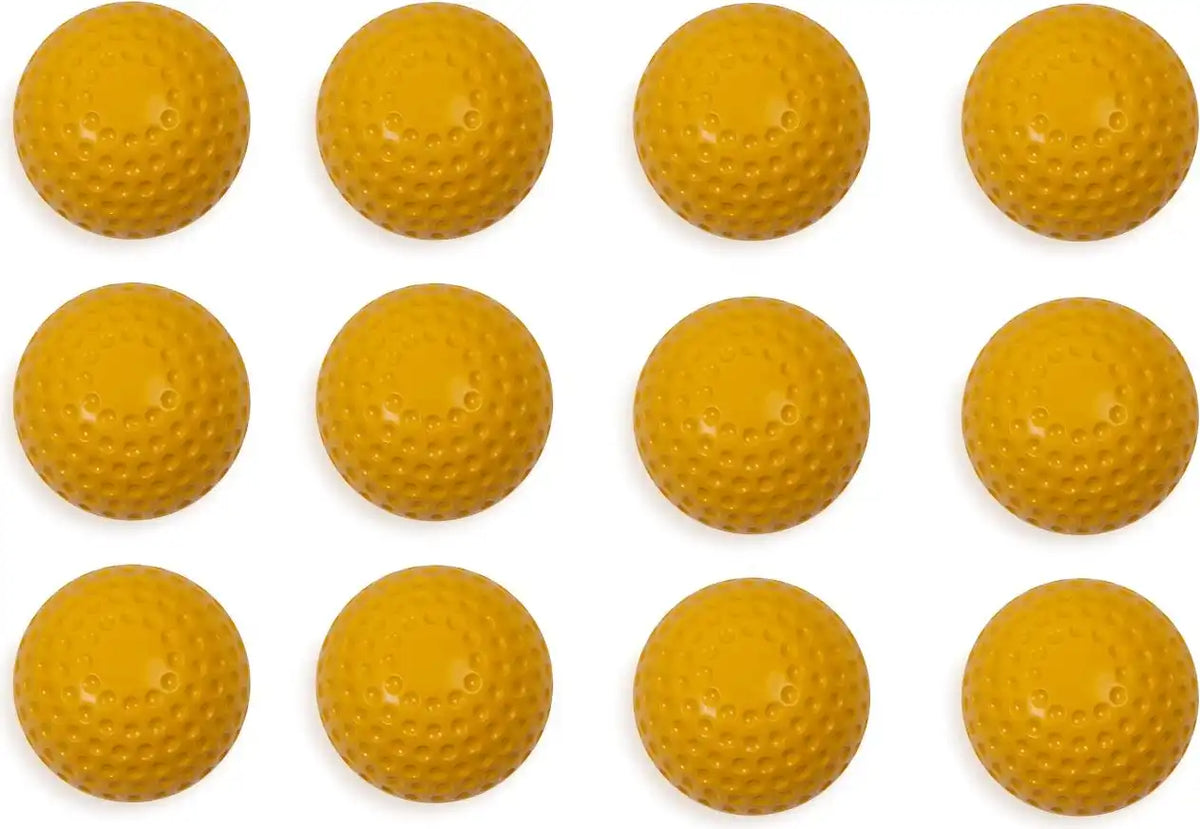 Champion Sports Db10 Dimpled Pitching Machine Baseballs - Doz - Yellow