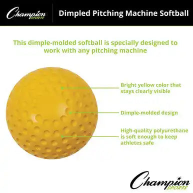 Champion Sports Ds1 Dimpled Pitching Machine Softballs - Doz