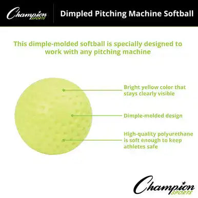 Champion Sports Ds1 Dimpled Pitching Machine Softballs - Doz