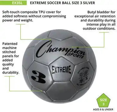 Champion Sports Ex3 Extreme Soccer Ball Size 3 - Ea