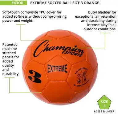 Champion Sports Ex3 Extreme Soccer Ball Size 3 - Ea