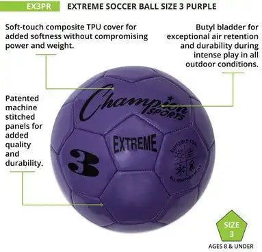 Champion Sports Ex3 Extreme Soccer Ball Size 3 - Ea