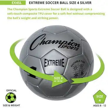 Champion Sports Ex4 Extreme Soccer Ball Size 4 - Ea