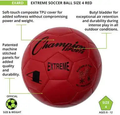 Champion Sports Ex4 Extreme Soccer Ball Size 4 - Ea
