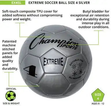 Champion Sports Ex4 Extreme Soccer Ball Size 4 - Ea
