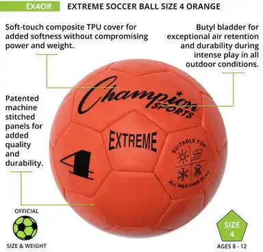 Champion Sports Ex4 Extreme Soccer Ball Size 4 - Ea