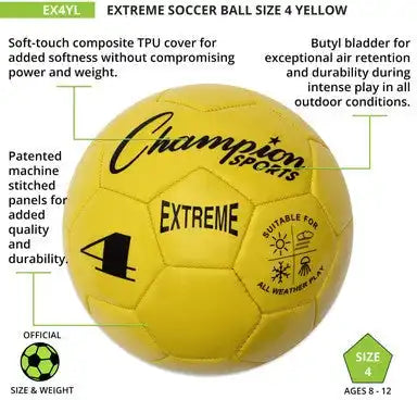 Champion Sports Ex4 Extreme Soccer Ball Size 4 - Ea