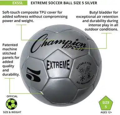 Champion Sports Ex5 Extreme Soccer Ball Size 5 - Ea