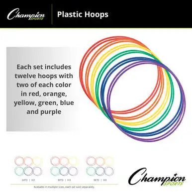Champion Sports Hoops Plastic Hoops - Doz