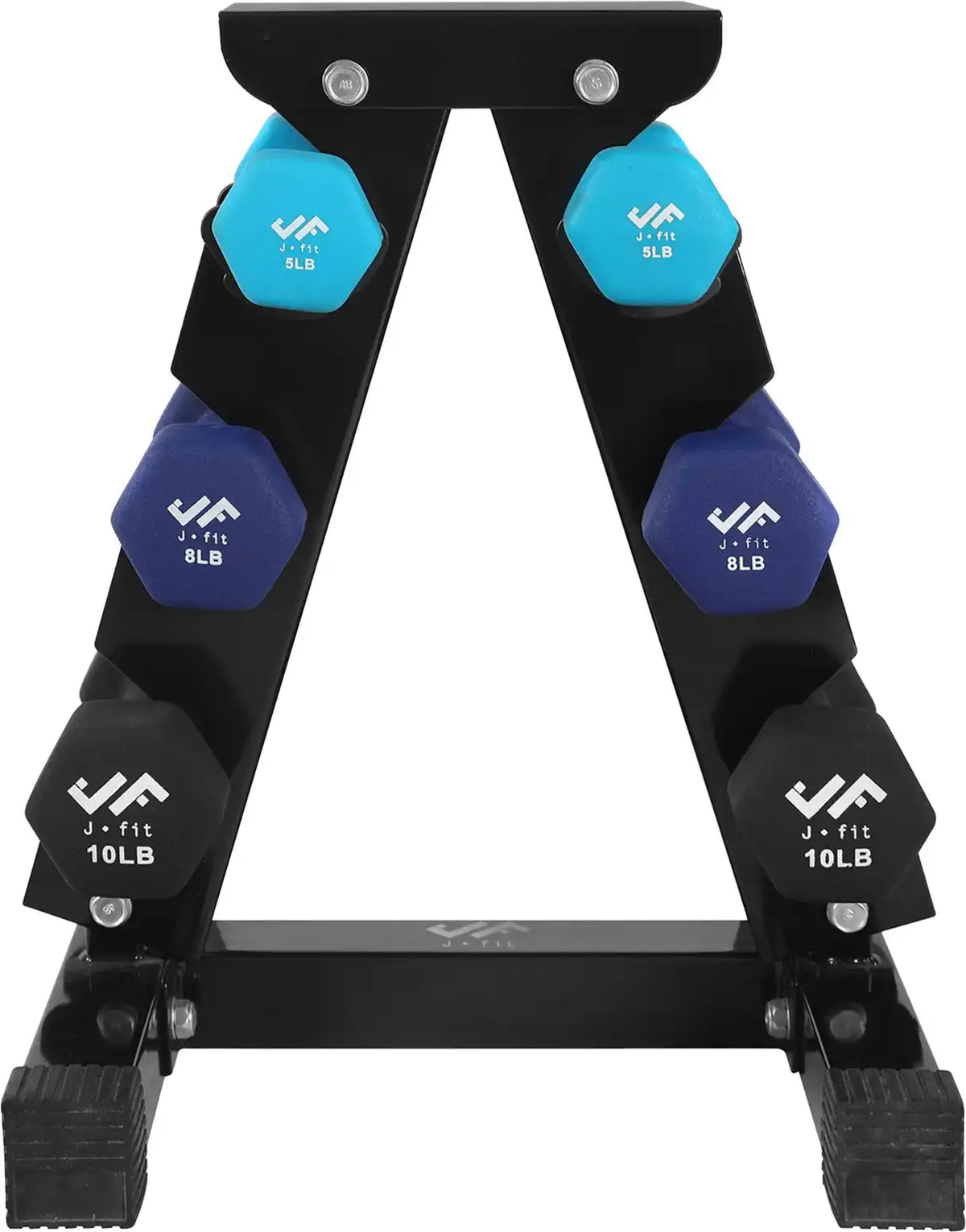 Champion Sports J-dbstl Dumbbell with Storage Rack - Set - 46 Lb