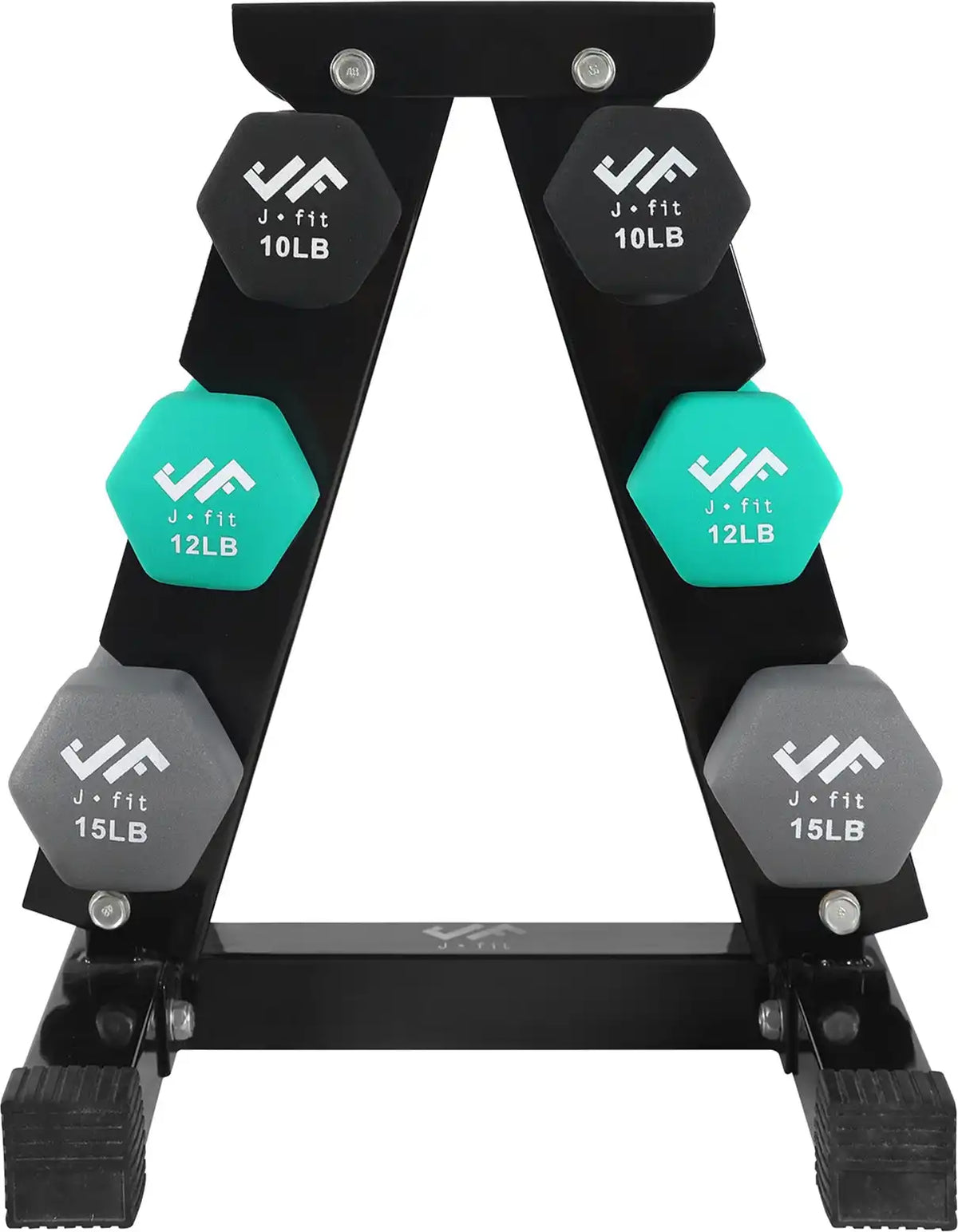 Champion Sports J-dbstl Dumbbell with Storage Rack - Set - 74 Lb