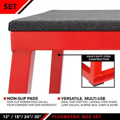 Champion Sports J-pbox Plyo (plyometric) Box (18’’) - Ea - 18’’