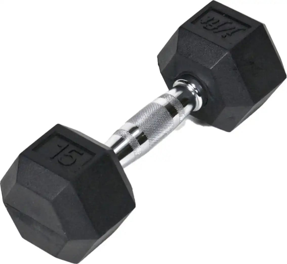 Champion Sports J-rhdb Rubber Hex Dumbbell - Ea - 15 Lb